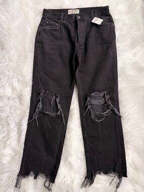 Free People Maggie Straight Leg Jean in Black